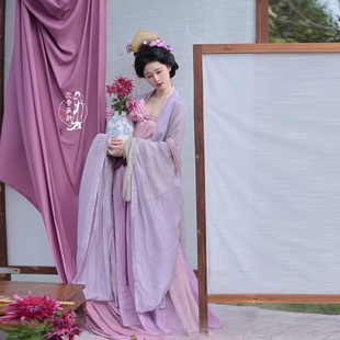 宋褙子提花素色日常复原传统服饰大袖 尽染 宋制汉服 特惠