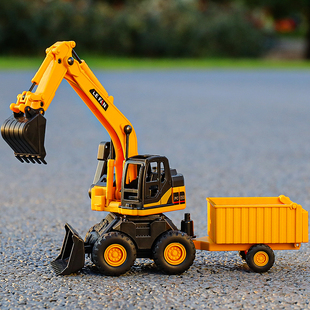 挖掘机儿童挖机工程车惯性会跑小玩具男孩宝宝多功能翻斗拖车铲车