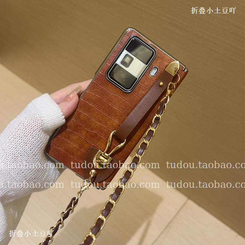 新品腕带款中轴磁吸适用华为matex7手机壳复古竹节纹X6折叠屏保护屏maigcvs3手提挂绳zfold6/5斜挎简约男女款