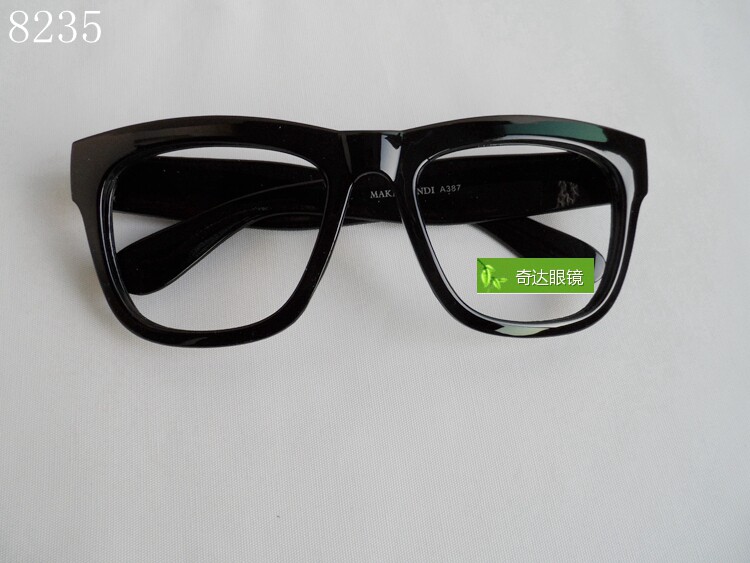 男女超大框宽边眼镜架装饰镜框无镜片潮时尚个性明星眼镜黑/白色