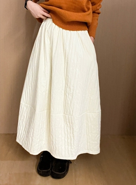 此外 夹棉日系过膝半身裙2025冬季新款防风加厚伞裙韩版气质长裙