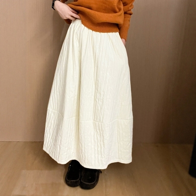 此外夹棉日系过膝半身裙