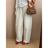 气质绑带九分裤 休闲裤 女2026春季 此外 新款 韩版 宽松显瘦阔腿裤 潮