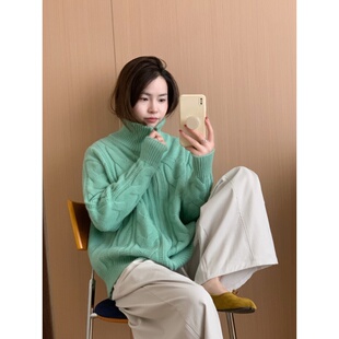 韩版 此外 春款 女2026春季 复古毛衣外套学院风 双拉链麻花针织开衫