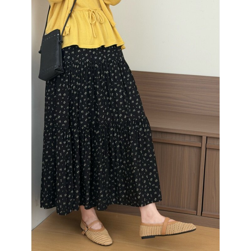 此外 小碎花松紧腰半身裙女2026春季新款减龄透气蛋糕裙飘逸仙气