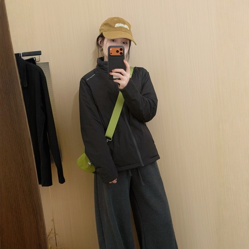 此外立领防风加绒外套女