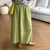 此外純色棉麻半身裙女
