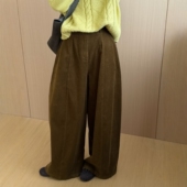 宽松百搭灯芯绒韩版 休闲阔腿裤 慵懒裤 此外 女2025秋季 新款 弯刀裤