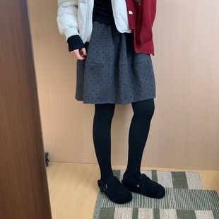 加厚防风五分裙宽松百搭裙子潮 新款 此外 中线毛呢短裙女2025冬季