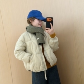 此外 保暖羽绒休闲外套 新款 无领菱格小个子短款 羽绒服女2025冬季