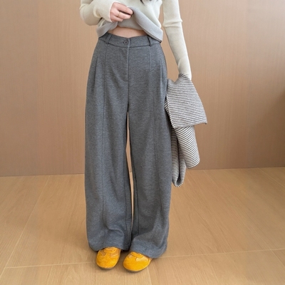 此外 软糯羊绒直筒裤韩版气质长裤女2025秋季新款显瘦西裤加厚潮