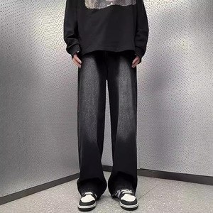 直筒牛仔裤男春秋季2025新款水洗做旧宽松裤子美式复古秋冬阔腿裤