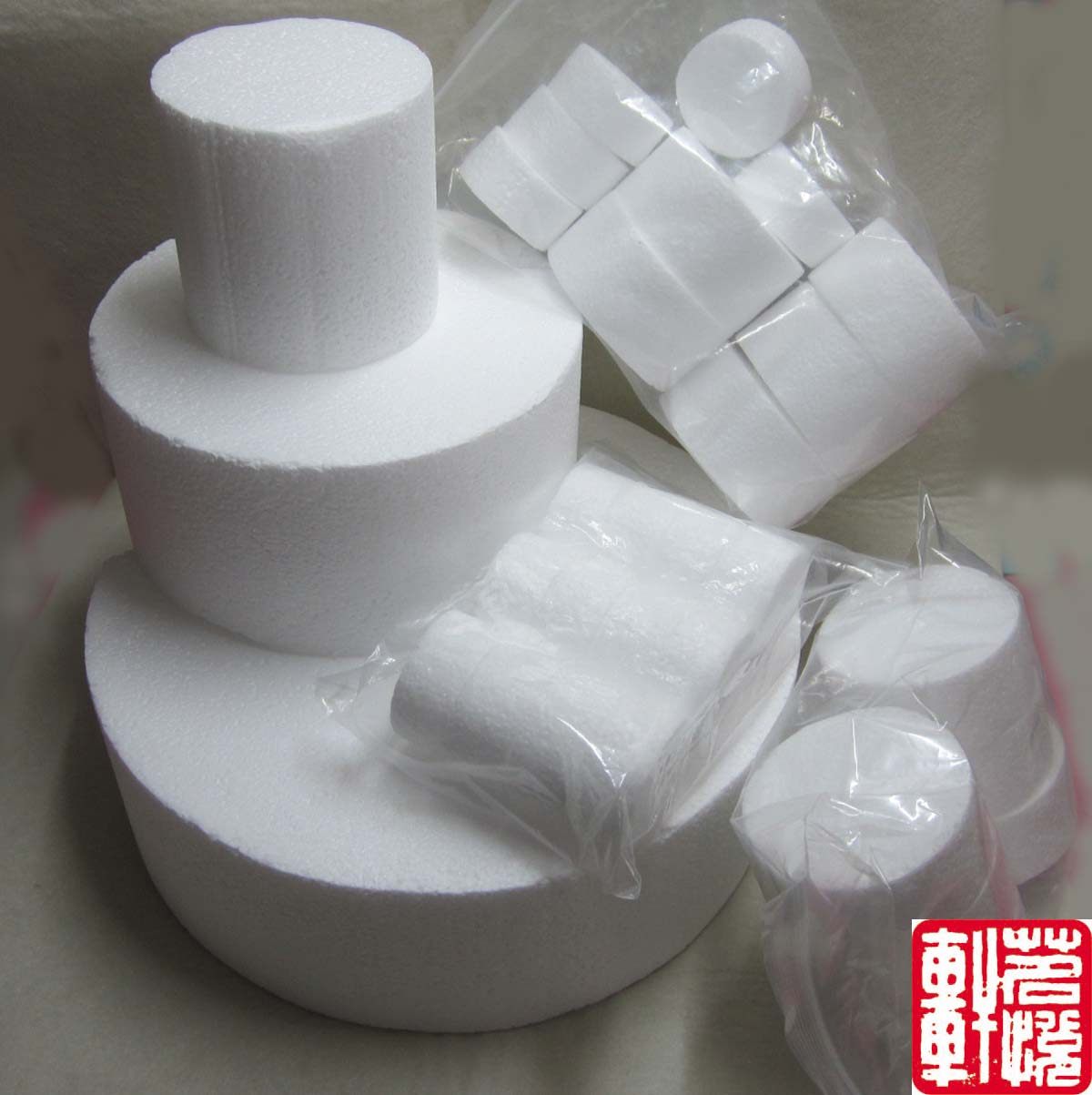 泡沫圆柱体冰淇淋圆球圆形蛋糕幼儿diy创意手工颜料涂色装饰材料