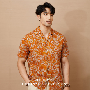 男短袖 复古翻领衬衫 度假风海边沙滩慵懒衬衣 1950‘S MCCEVTG美式