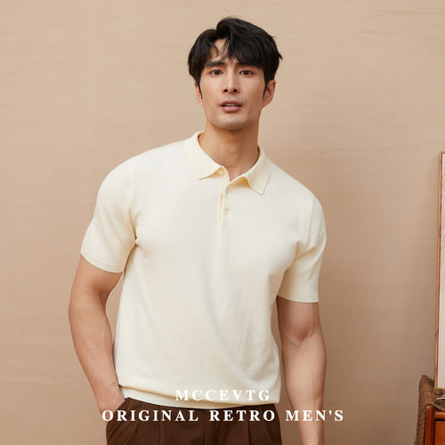MCCEVTG意式翻领短袖针织POLO衫