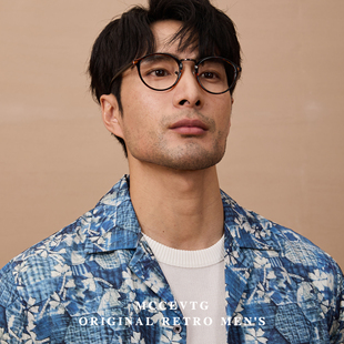 海边复古印花短袖 美式 上衣 夏威夷海滩古巴领衬衫 MCCEVTG休闲度假