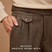 秋冬款 MCCEVTG意式 男士 通勤毛呢加厚商务通勤裤 绅士 复古直筒西裤
