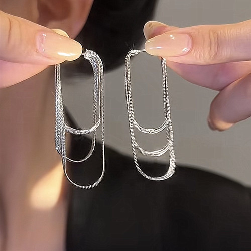 925银针耳饰精致轻奢简约