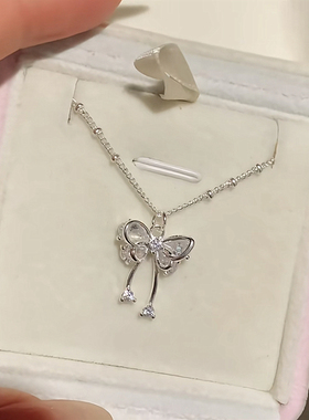 蝶结星坠韩系千金风银色立体