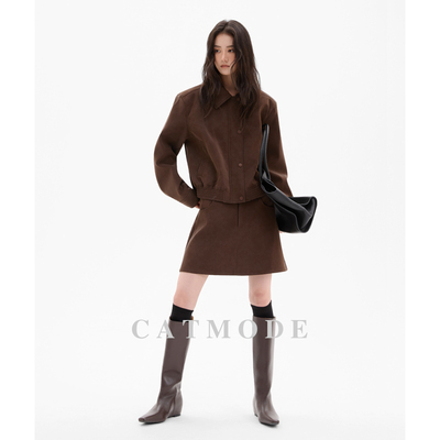 时尚套装皮衣外套半身裙两件套