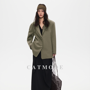 LION&CAT复古宽松休闲蕾丝镂空西装 通勤百搭显瘦西服女 外套