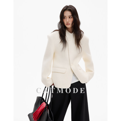 极简风高级感双面呢羊毛外套