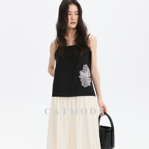 LION&CAT撞色压绉吊带连衣裙