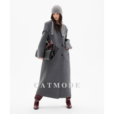 小立领双面呢羊毛外套女气质大衣