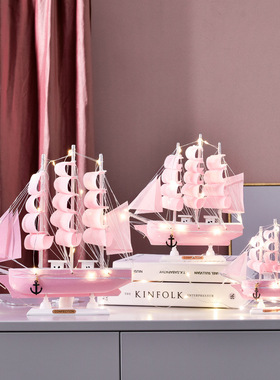 北欧创意工艺装饰品帆船摆件礼物电视酒柜卧室客厅一W帆风顺小摆