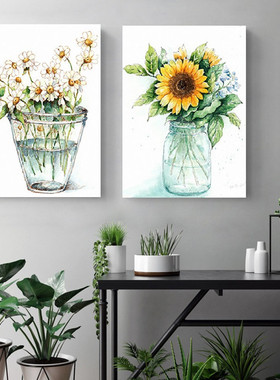 客厅墙面装饰画北欧现代简约小清新壁挂室餐厅创意挂画田园墙壁画