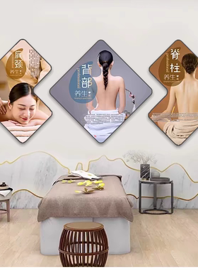 中医文化养生馆背景墙装饰画SPA足疗店美容院海报挂画形象墙壁画