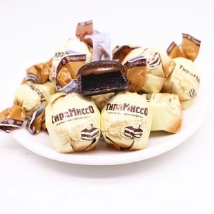 俄罗斯进口俄宝多提拉米苏味巧克力糖网红软绵风味糖果散装 零食品