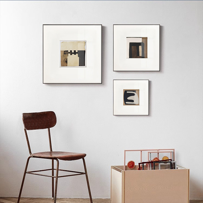 现代简约中古风侘寂风抽象艺术装饰画小众复古挂画现代高级感壁画