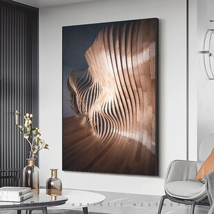 现代轻奢高级入户玄关装饰画酒店客厅落地画餐厅壁画走廊过道挂画