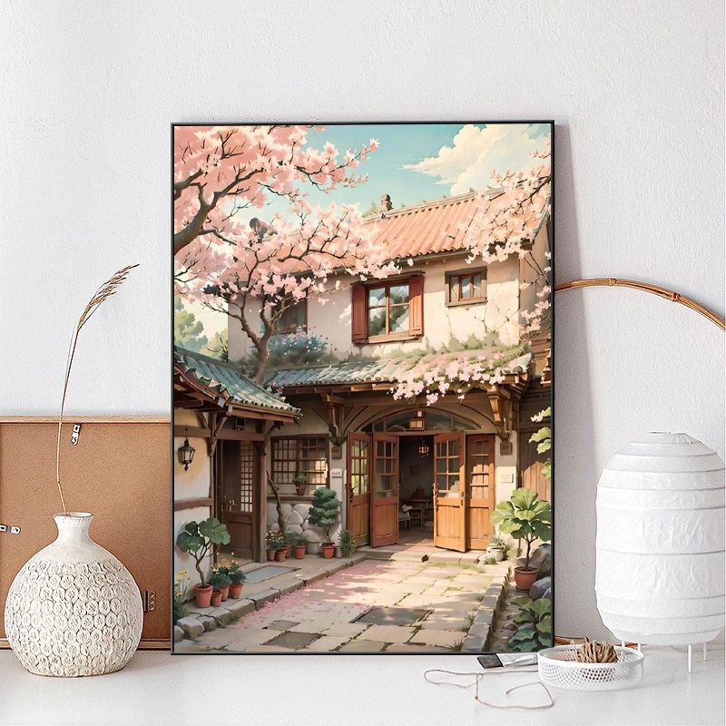 老街风景卧室装饰画床头摆画高级感挂画温馨餐厅背景墙壁画