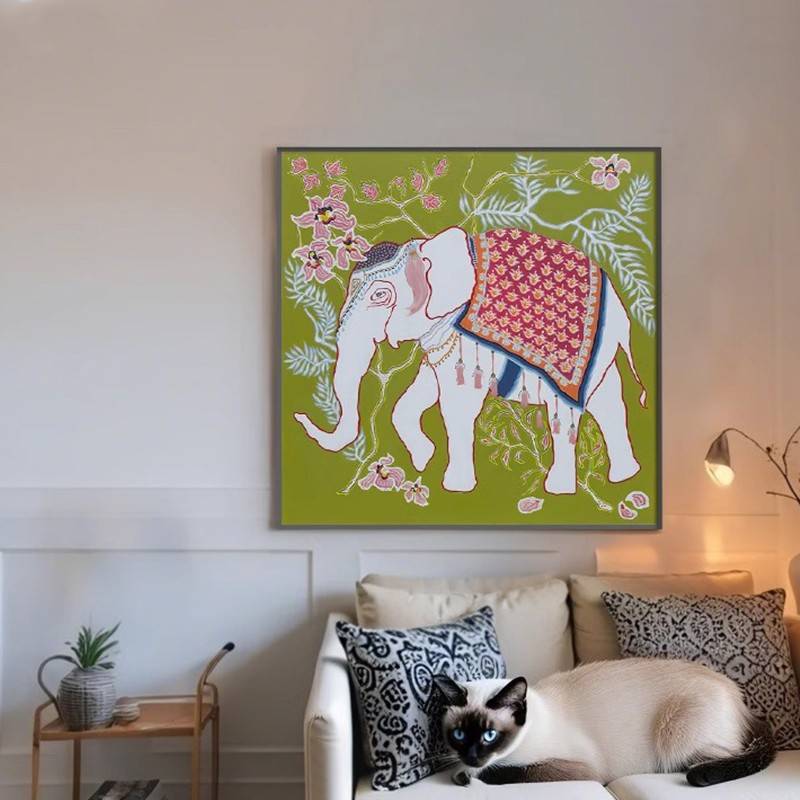 简约现代挂画卧室客厅玄关沙发背景墙壁画复古法式风纯手绘装饰画图片