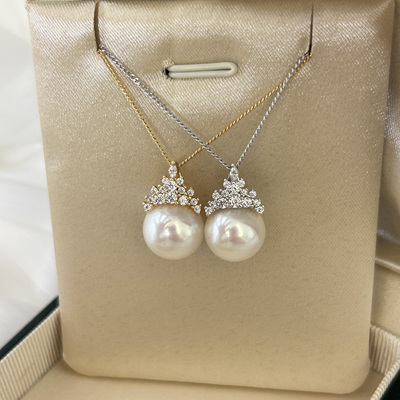 天然淡水爱迪生冰雪女王珍珠项链吊坠女单颗正品2025新款媲美澳白