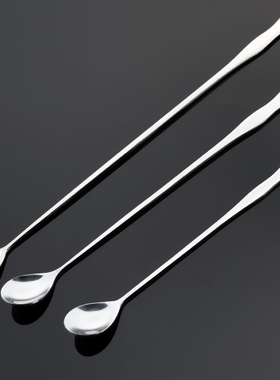 不锈钢特长柄搅拌勺32cm葫芦形冰勺加长叉勺圆勺咖啡勺甜品小勺
