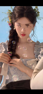 杨超越同款法式甜美洛丽塔浅蓝色蝴蝶结连衣裙女2024夏季