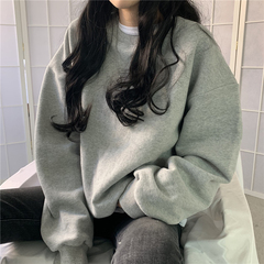Real shot new women's loose Korean version thickened Plush BF languid style and simple ins fashionable coat