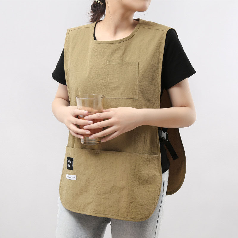 美发工作服理发店小工服围裙发型师助理服防水年轻烫染马甲款式男