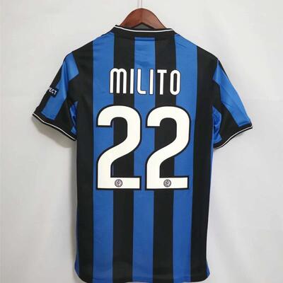 09-10 Milito jersey Inter Milan Eto'o Football Shirt Retro