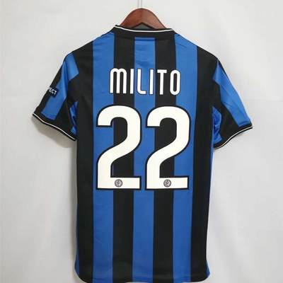 09-10 Milito jersey Inter Milan Eto'o Football Shirt Retro