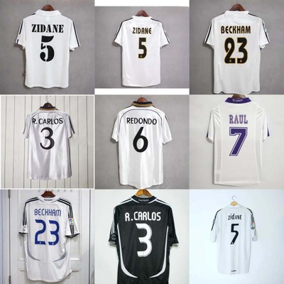 00 01 02 04 05 06 07 Zidane real madrid jersey Raul Beckham