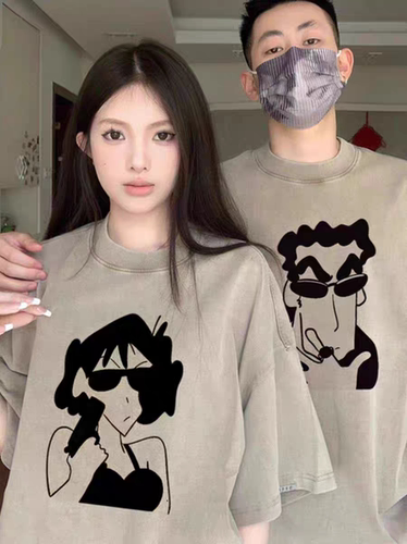 蜡笔小新周边短袖T恤美伢广志搞怪情侣衣服潮牌夏季新款纯棉短袖
