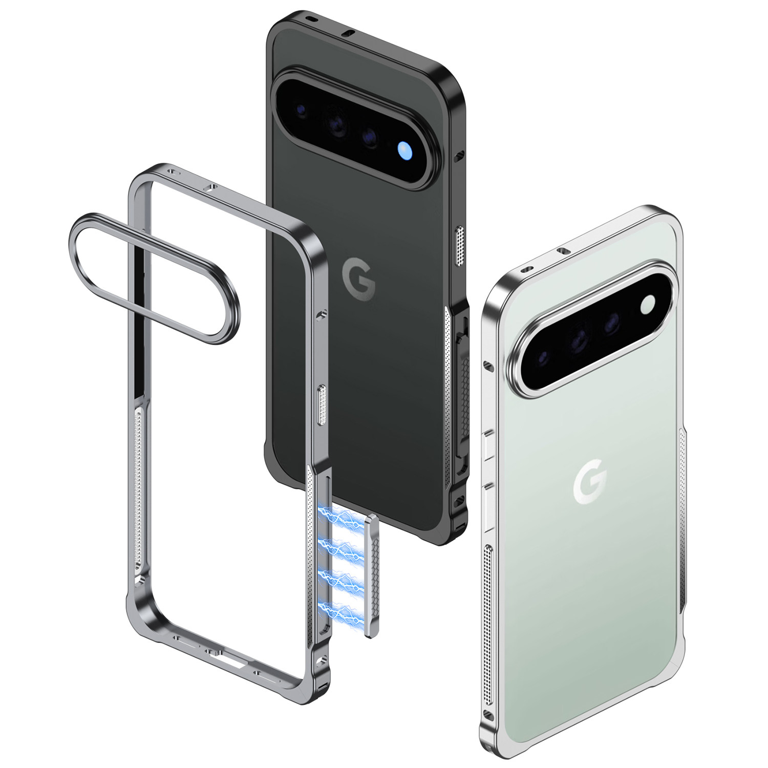 金属散热解压条高级感适用谷歌Pixel11ProXL手机壳新款谷歌pixel10pro镜头防摔保护套P10男女pixel11简约超薄