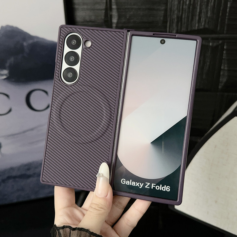 新款magsafe磁吸无线充电适用三星zfold6/7手机保护壳纤维纹全包防摔fold4/3肤感超薄fold5折叠屏保护套W24男