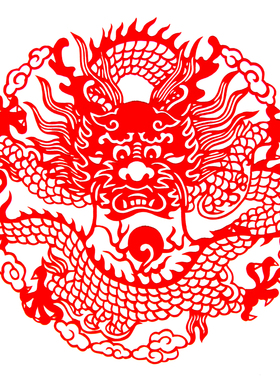 纯手工剪纸成品生肖龙凤牡丹双面红色宣纸新年春节窗花
