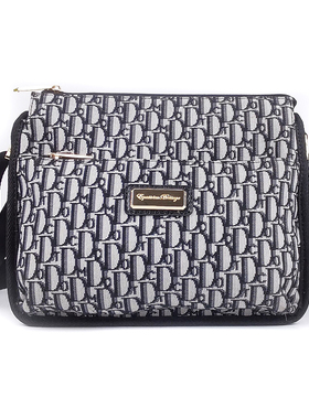 盛装舞步新款时尚潮流帆布小方包斜挎包多层拉链包字母包X204D