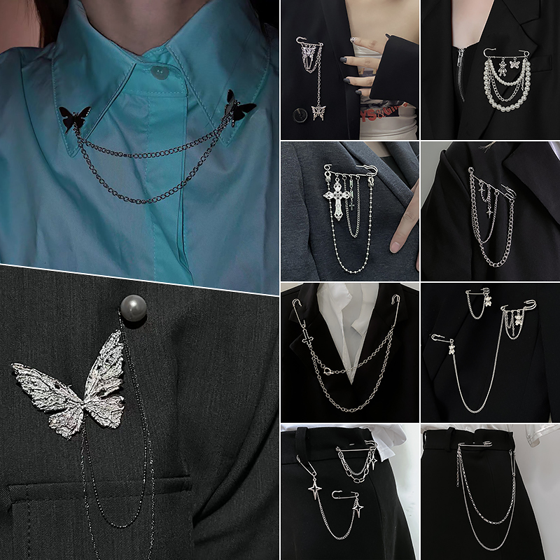 蝴蝶胸针高档男女款高级设计感小众西装别针裤腰收紧神器胸花配饰